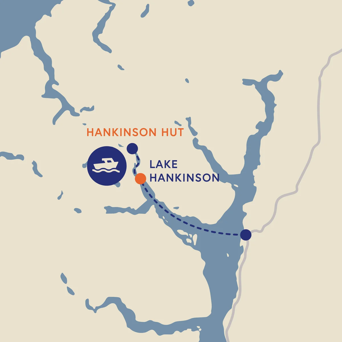Lake Hankinson Water Taxi Transport Map
