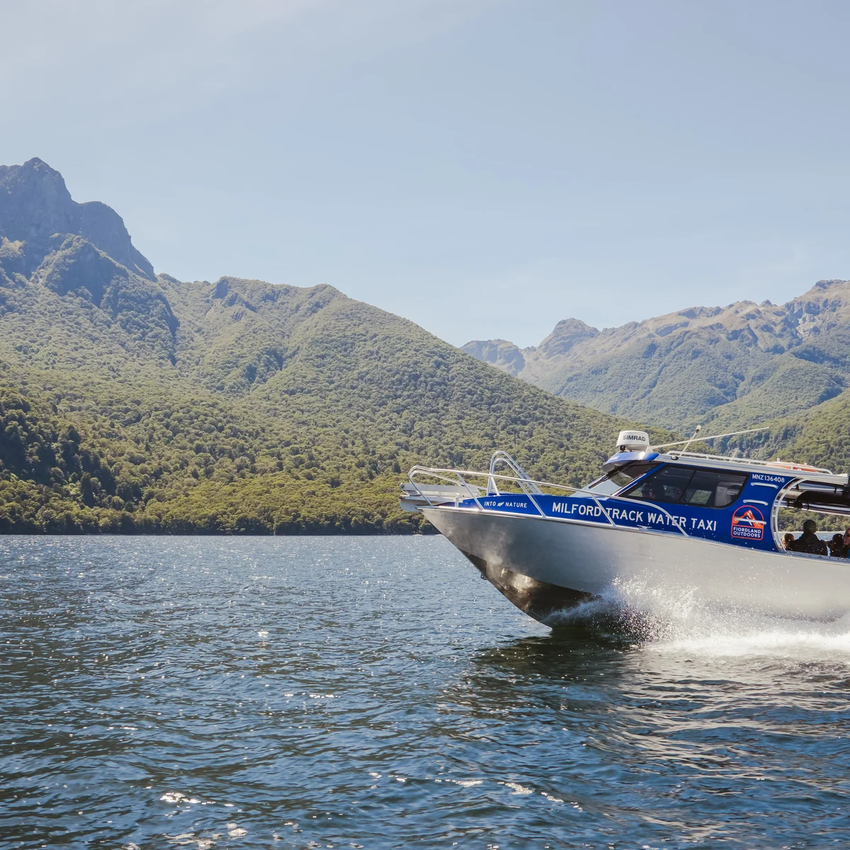 Water Taxi headed to the Milford Track for a day walk, Lake Te Anau